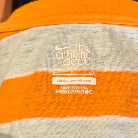 Nike The Athletic Dept. Orange & Gray Striped Tee - Picture 14 of 15